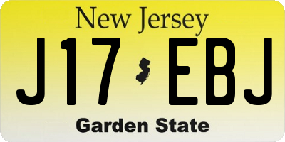 NJ license plate J17EBJ