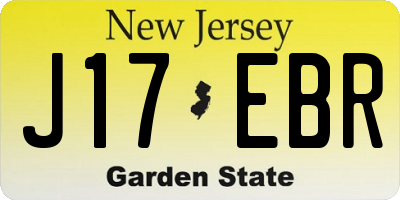 NJ license plate J17EBR