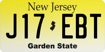 NJ license plate J17EBT
