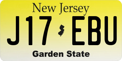 NJ license plate J17EBU