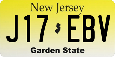NJ license plate J17EBV