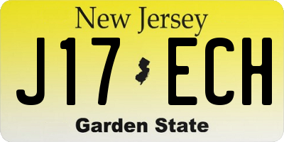 NJ license plate J17ECH