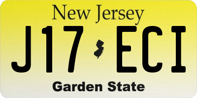 NJ license plate J17ECI