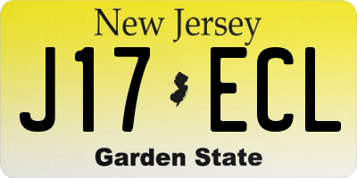 NJ license plate J17ECL