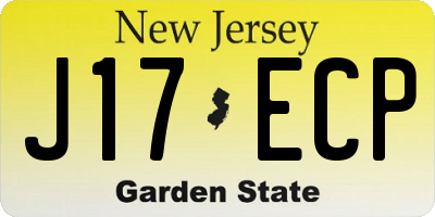 NJ license plate J17ECP