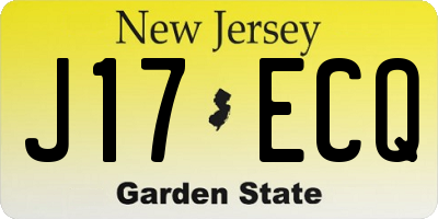 NJ license plate J17ECQ