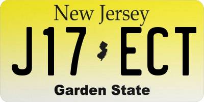 NJ license plate J17ECT