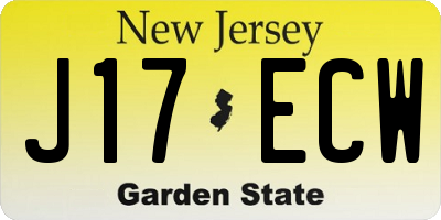 NJ license plate J17ECW