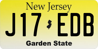 NJ license plate J17EDB