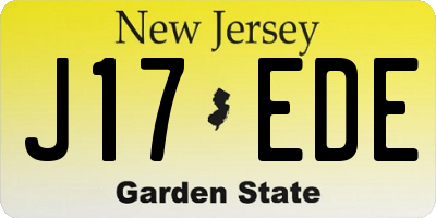NJ license plate J17EDE