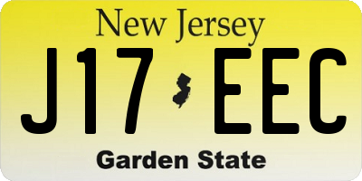 NJ license plate J17EEC