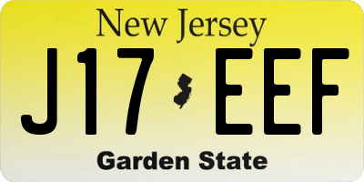 NJ license plate J17EEF
