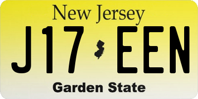 NJ license plate J17EEN