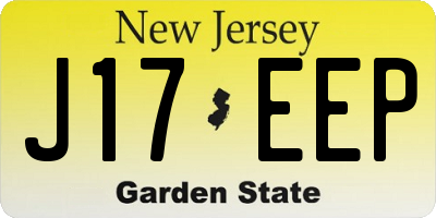 NJ license plate J17EEP