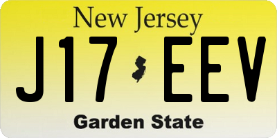 NJ license plate J17EEV