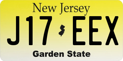 NJ license plate J17EEX