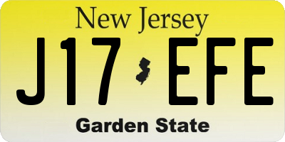 NJ license plate J17EFE