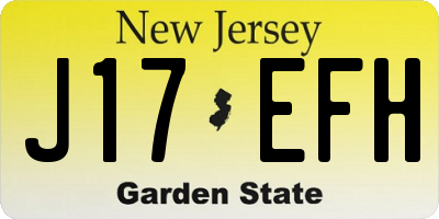 NJ license plate J17EFH