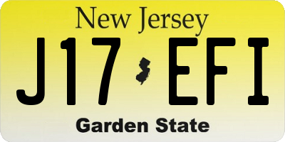 NJ license plate J17EFI