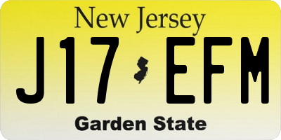 NJ license plate J17EFM