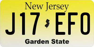 NJ license plate J17EFO