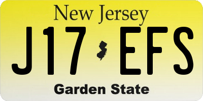 NJ license plate J17EFS