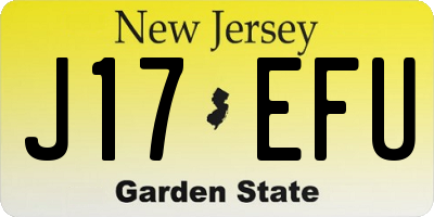 NJ license plate J17EFU