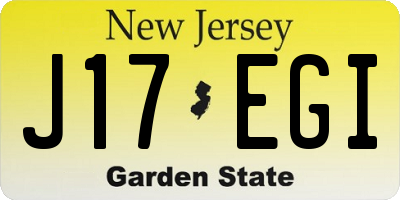 NJ license plate J17EGI