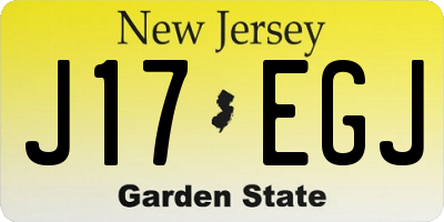 NJ license plate J17EGJ