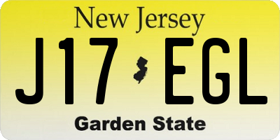 NJ license plate J17EGL