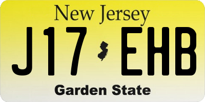 NJ license plate J17EHB