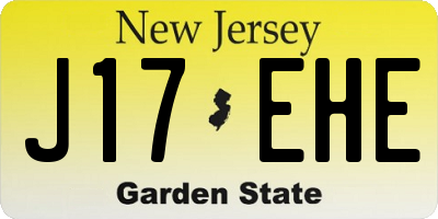 NJ license plate J17EHE