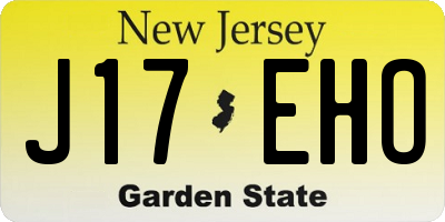 NJ license plate J17EHO