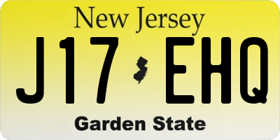 NJ license plate J17EHQ