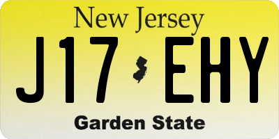 NJ license plate J17EHY
