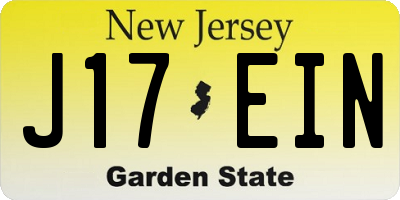NJ license plate J17EIN