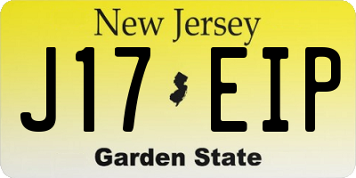 NJ license plate J17EIP