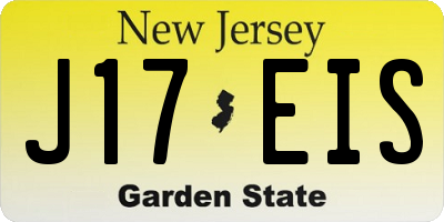 NJ license plate J17EIS