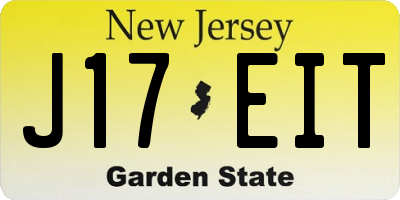 NJ license plate J17EIT