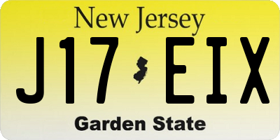 NJ license plate J17EIX