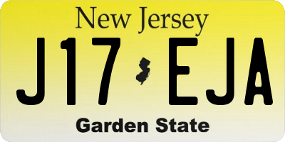 NJ license plate J17EJA