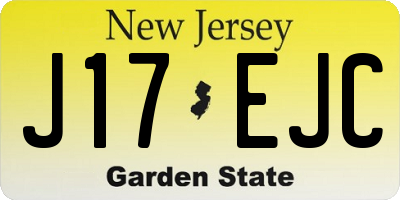 NJ license plate J17EJC