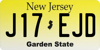 NJ license plate J17EJD