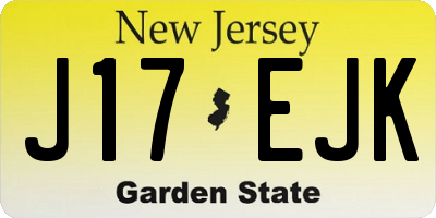 NJ license plate J17EJK