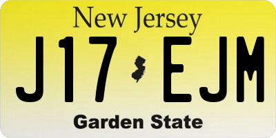 NJ license plate J17EJM