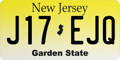 NJ license plate J17EJQ