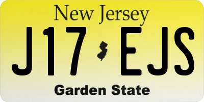NJ license plate J17EJS