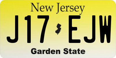 NJ license plate J17EJW