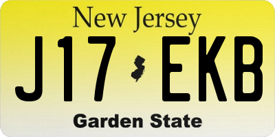 NJ license plate J17EKB