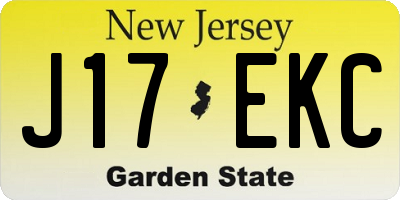 NJ license plate J17EKC